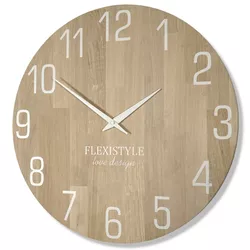 Flexistyle z228 - nástěnné hodiny z přírodního dubu s průměrem 50 cm