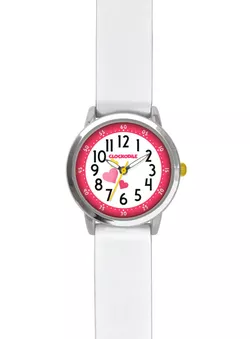 CLOCKODILE Růžové dívčí dětské hodinky se srdíčky a silikonovým řemínkem