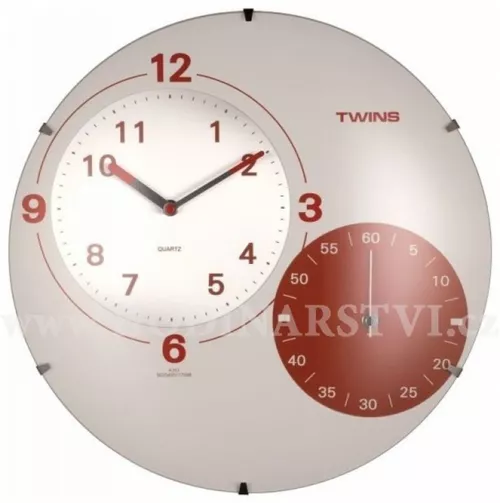Hodiny Twins 353 white 35cm