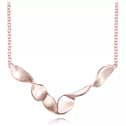 MINET Moderní rose gold stříbrný kroucený náhrdelník