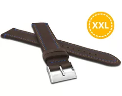 Dvojitě prošitý tmavě hnědý řemínek LAVVU SPORT z luxusní kůže Top Grain - 24 XXL