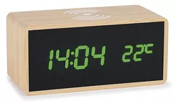 Atlanta 2602 - Digitální budík se zeleným LED displejem a bezdrátovým nabíjením pro telefon