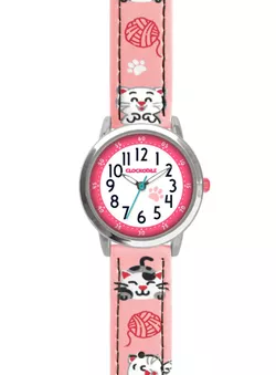 CLOCKODILE Růžové dívčí dětské hodinky KOČKY CWG5141