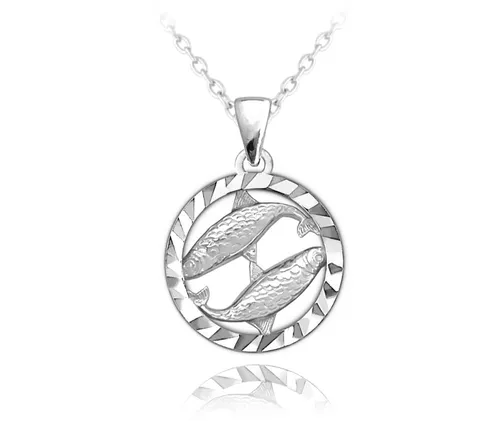 MINET Stříbrný náhrdelník Zodiac znamení RYBY