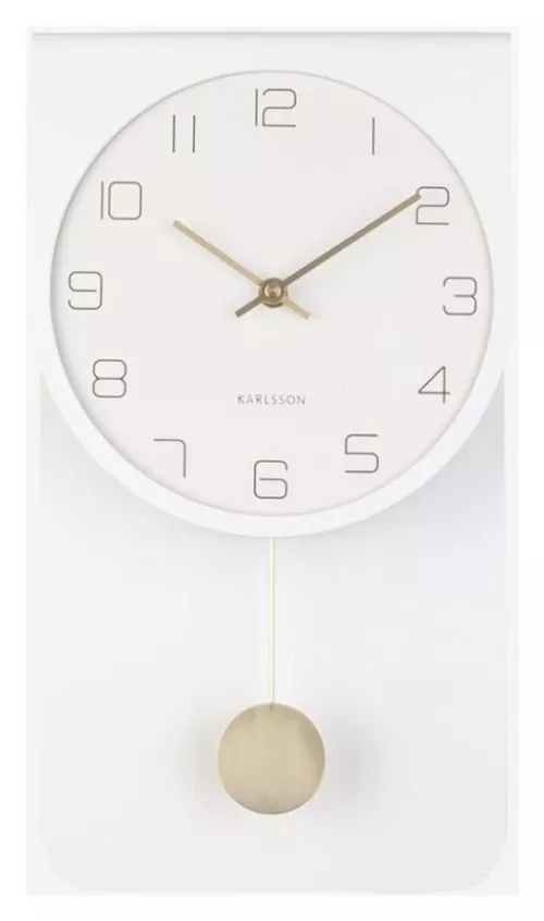 Designové kyvadlové nástěnné hodiny KA5779WH Karlsson 39cm