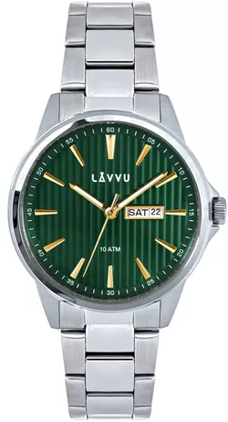LAVVU Stylové pánské hodinky TRONES Green & Gold 100M