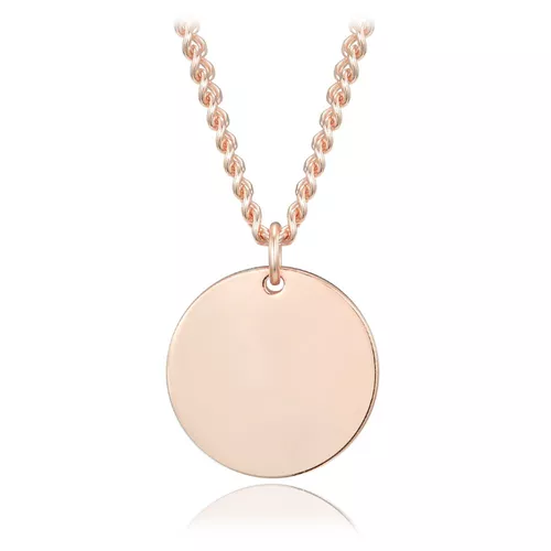 MINET Decentní Rose gold stříbrný náhrdelník s kolečkem