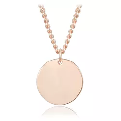 MINET Decentní Rose gold stříbrný náhrdelník s kolečkem