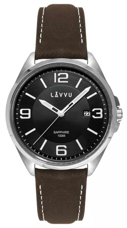Pánské hodinky LAVVU LWM0095 HERNING Black/Top Grain Leather