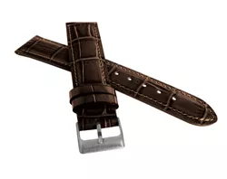 Tmavě hnědý prošitý řemínek LAVVU CROCO z luxusní kuže Top Grain LSIUC22