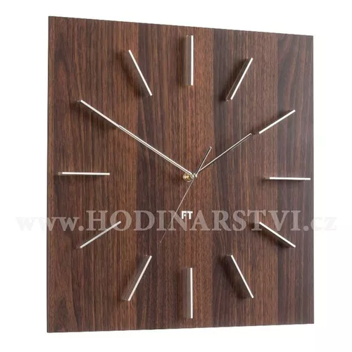 Designové nástěnné hodiny Future Time FT1010WE Square dark natural brown 40cm
