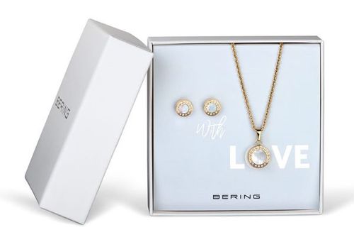 Bering Dárková sada náhrdelní + naušnice Bering WithLove-Set-G