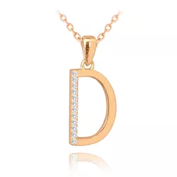 MINET Rose gold decentní stříbrný náhrdelník s bílými zirkony