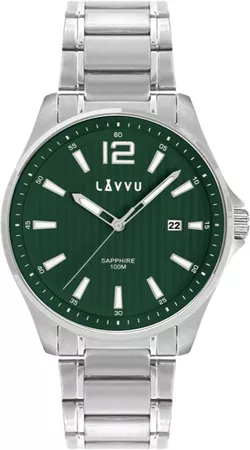 LAVVU Pánské hodinky se safírovým sklem NORDKAPP Green LWM0167