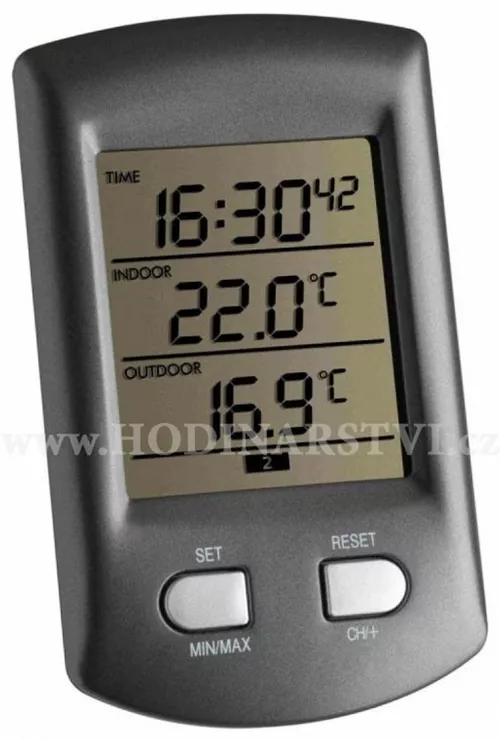 Bezdrátový teploměr s hodinami TFA 30.3034.10 RATIO