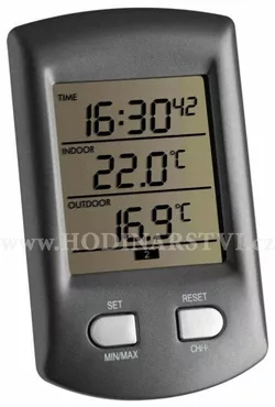 Bezdrátový teploměr s hodinami TFA 30.3034.10 RATIO