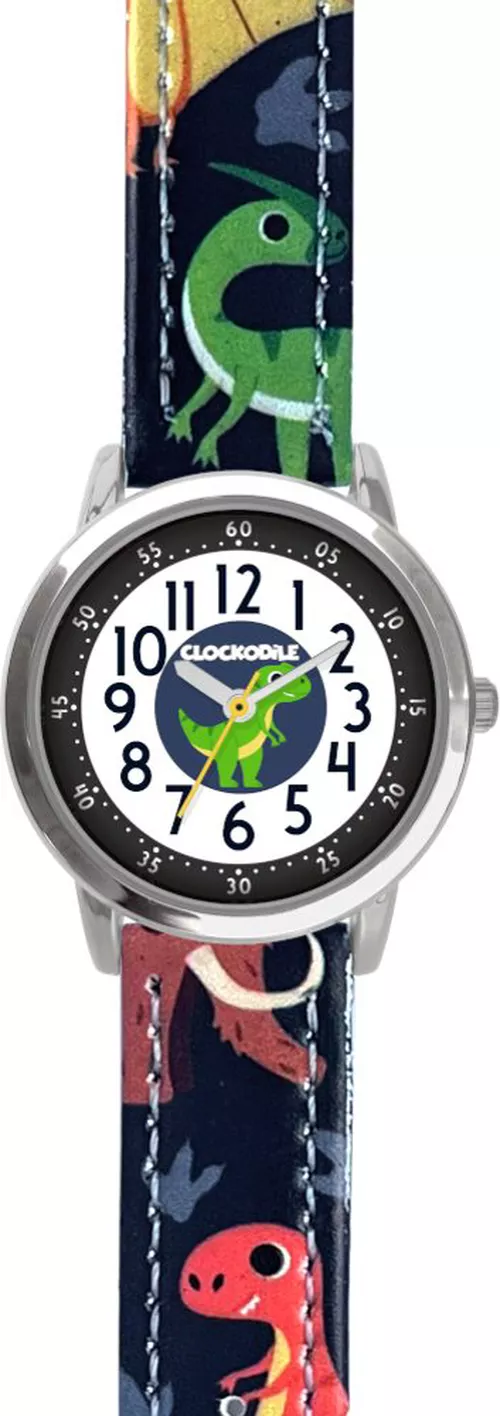 CLOCKODILE Svítící modré chlapecké dětské hodinky DINOSAUŘI
