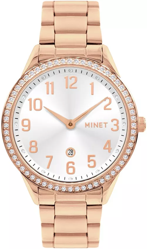 MINET Rose gold dámské hodinky AVENUE s čísly MWL5300