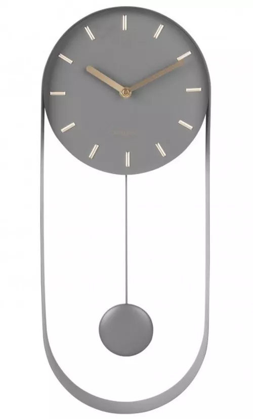 Designové kyvadlové nástěnné hodiny Karlsson KA5822GY 50cm