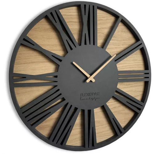 Flexistyle z213 - nástěnné hodiny s průměrem 50 cm černé