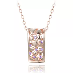 MINET Rose gold stříbrný náhrdelník se zirkony