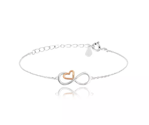 MINET Rose gold stříbrný náramek FOREVER LOVE