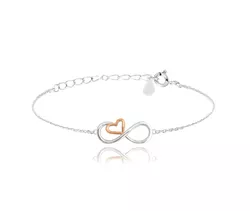MINET Rose gold stříbrný náramek FOREVER LOVE