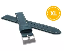 LAVVU LSBXL20 XL Prodloužený polstrovaný modrý prošitý řemínek SPORT z luxusní kůže Top Grain - 20