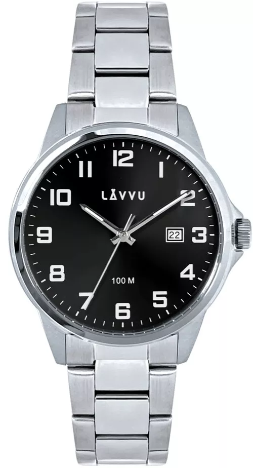 LAVVU Stylové pánské hodinky HAMRE Black 100M