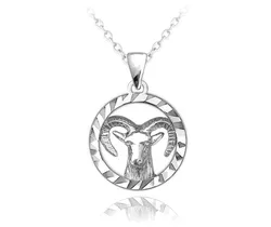 MINET Stříbrný náhrdelník Zodiac znamení KOZOROH
