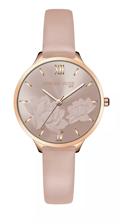 Hodinky SUNDAY ROSE Fashion Pastel Pink SUN-F17
