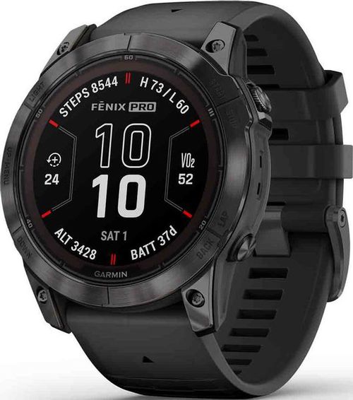 Garmin Fēnix 7 Pro Sapphire Solar Edition Carbon Gray DLC Titanium / Black Band - 010-02777-11