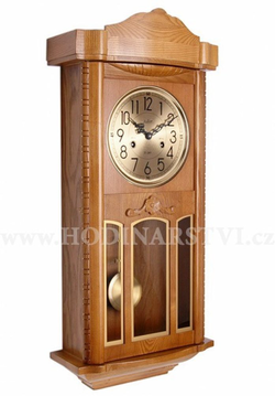 Adler 11002-OAK - dřevěné kyvadlové hodiny s mechanickým strojem a půlovým bitím