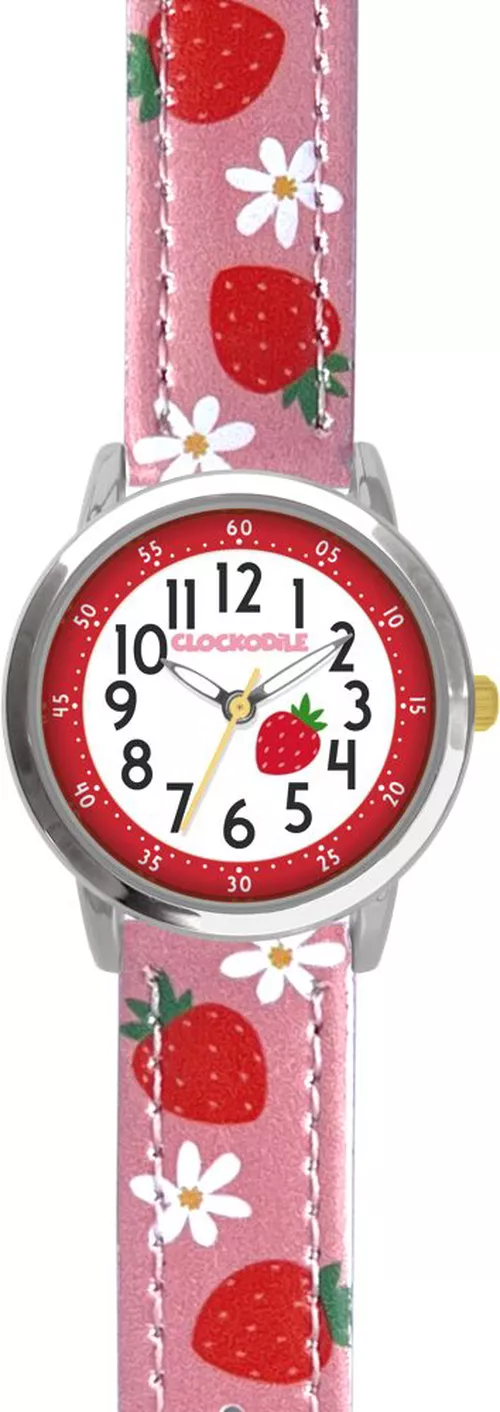 CLOCKODILE Růžové dívčí dětské hodinky JAHODY