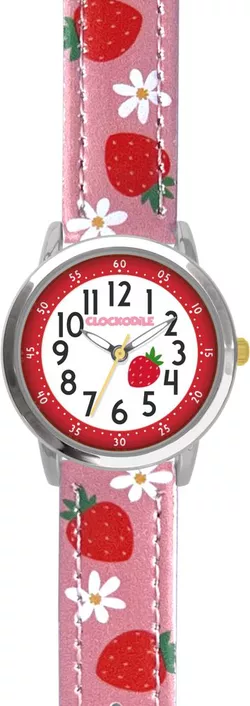 CLOCKODILE Růžové dívčí dětské hodinky JAHODY