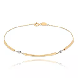 MINET Zlatý náramek v kombinaci bílého a žlutého zlata Au 585/1000 1,40g