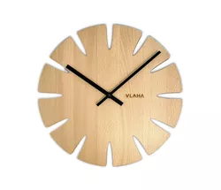 VLAHA Přírodní bukové hodiny vyrobené v Čechách se černými ručkami ⌀32,5cm