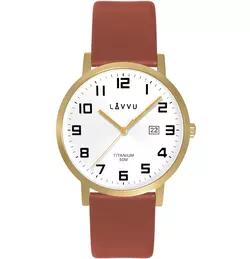 LAVVU LWM0212 Extrémně lehké titanové hodinky TITANIUM LYNGDAL Gold