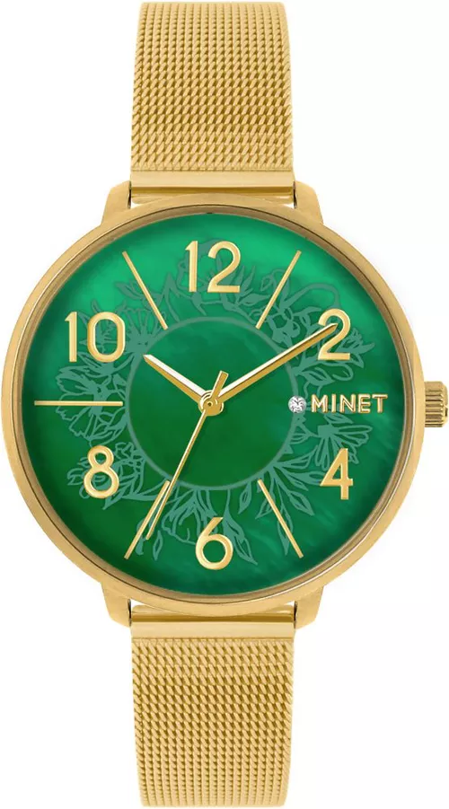 MINET Zlaté dámské hodinky PRAGUE Pure Gold MESH MWL5200