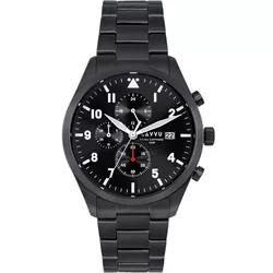 LAVVU Pánské titanové hodinky PILOT Chronograph Black 100M Sapphire