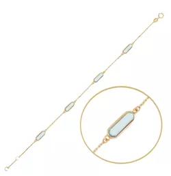 MINET Elegantní zlatý náramek se světle modrými zirkony Au 585/1000 1,90g