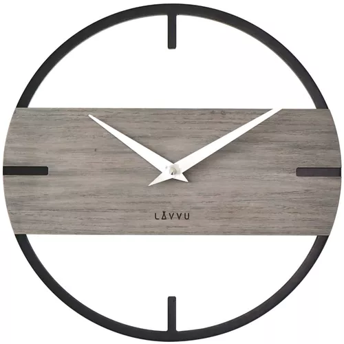 LAVVU Stylové dřevěné hodiny LOFT v industriálním vzhledu 35cm LCT4011