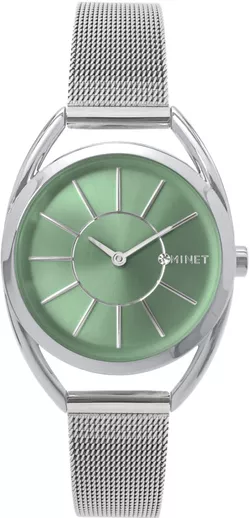 MINET Stříbrné dámské hodinky ICON GREEN MESH
