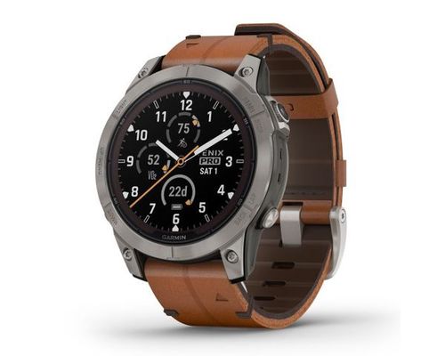 Garmin Fēnix 7 Pro Sapphire Solar Edition Titanium / Brown Leather Band - 010-02777-30