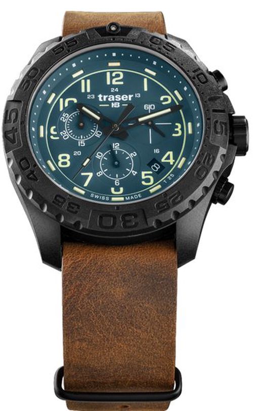 Traser P96 Outdoor Pioneer Evolution Chrono Petrol kůže